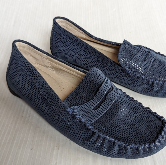 NINE WEST Hifiveff blue suede leather penny driving loafers - Picture 11 of 13